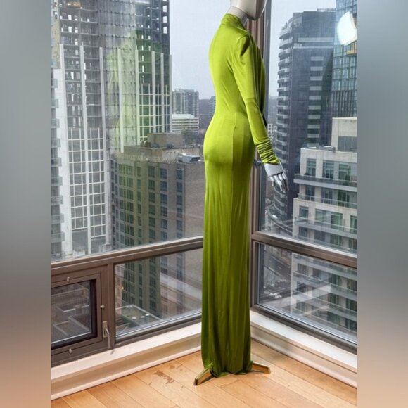 🆕 RAT & BOA 🧿 NWOT Octavia Long Sleeve Column Maxi Dress, Green - Sz M US 6 - Picture 10 of 16